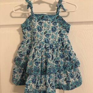 Janie and Jack Blue Floral Tiered Dress